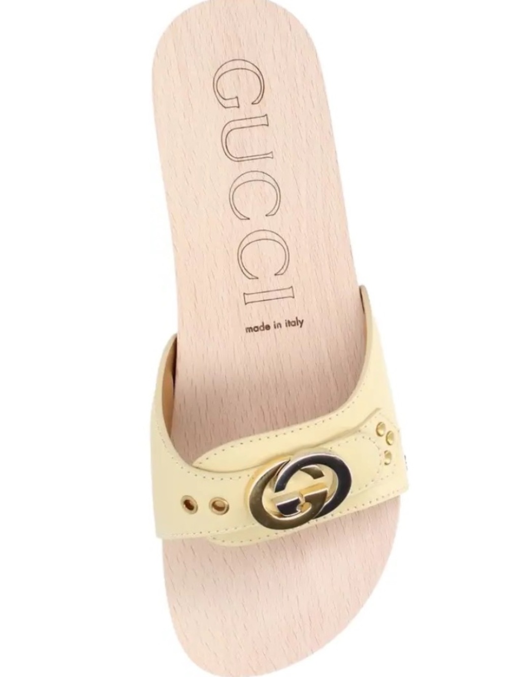 NIB Gucci GG Interlocking Wooden Sandals Slides Men G 10 US 10.5